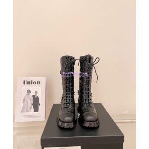 Replica Chanel Lace Up Lambskin & Grained Calfskin G39394 Black