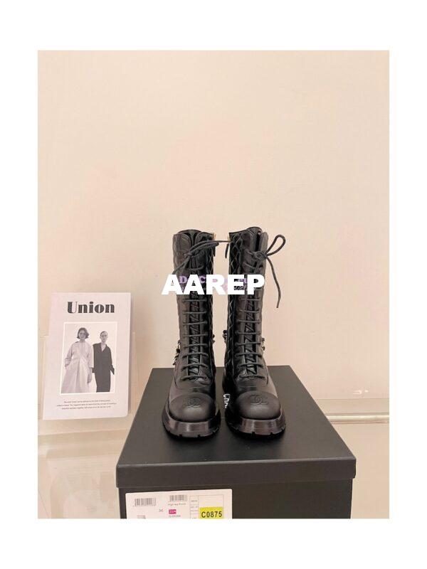 Replica Chanel Lace Up Lambskin & Grained Calfskin G39394 Black