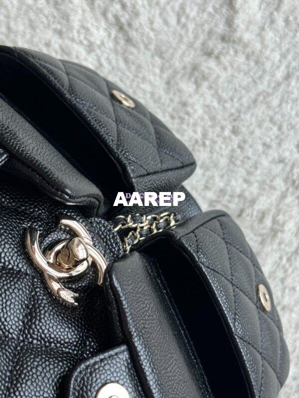 Replica Chanel Grained Shiny Calfskin Backpack AS3860 Black 6