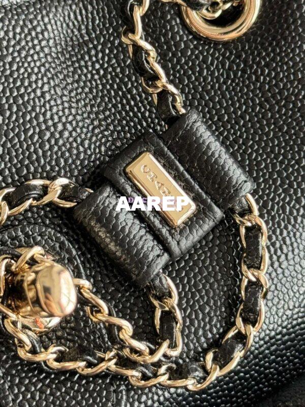 Replica Chanel Grained Shiny Calfskin Backpack AS3860 Black 7