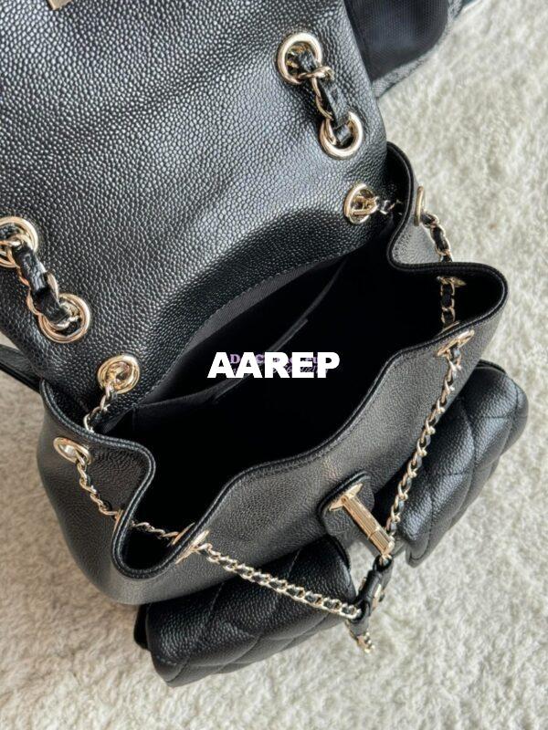 Replica Chanel Grained Shiny Calfskin Backpack AS3860 Black 8