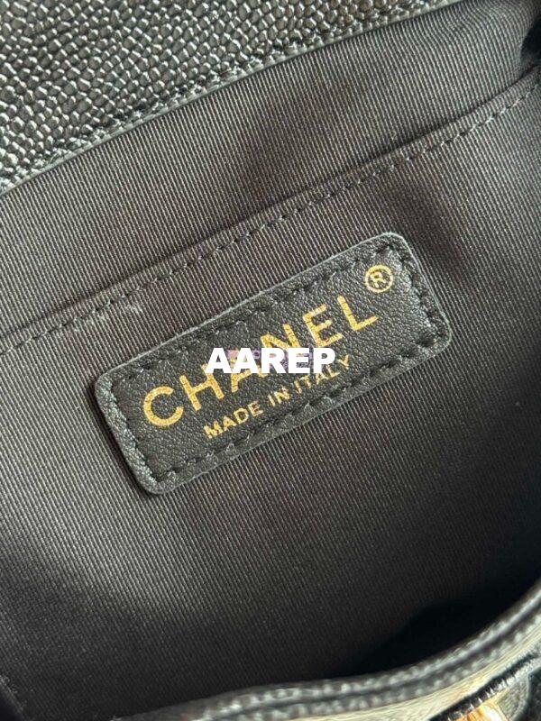 Replica Chanel Grained Shiny Calfskin Backpack AS3860 Black 11