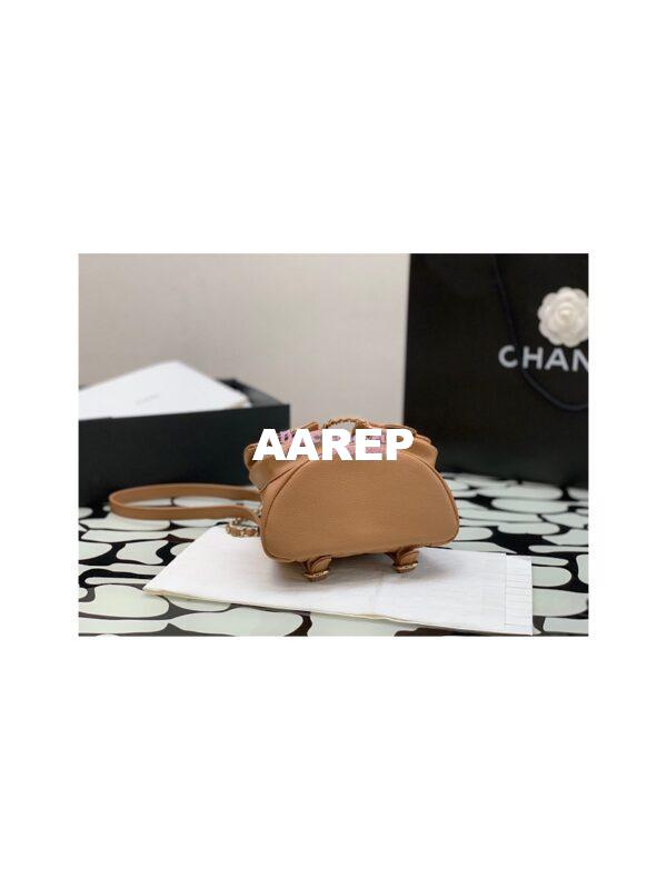 Replica Chanel Grained Shiny Calfskin Small Backpack AS3787 Camel 10