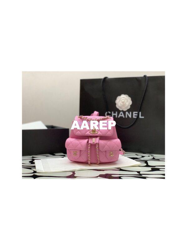 Replica Chanel Grained Shiny Calfskin Small Backpack AS3787 Lilac 3