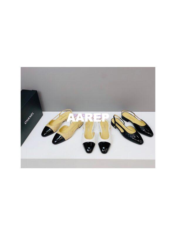 Replica Chanel Slingbacks 20mm Quilted Lambskin & Patent Cap Toe G39221