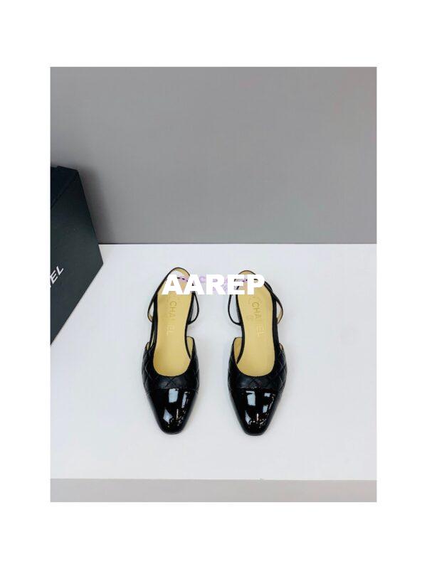 Replica Chanel Slingbacks 20mm Quilted Lambskin & Patent Cap Toe G39221 2