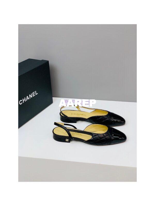 Replica Chanel Slingbacks 20mm Quilted Lambskin & Patent Cap Toe G39221 4