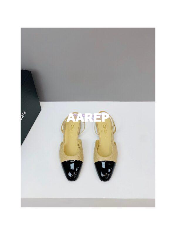 Replica Chanel Slingbacks 20mm Quilted Lambskin & Patent Cap Toe G39221 8