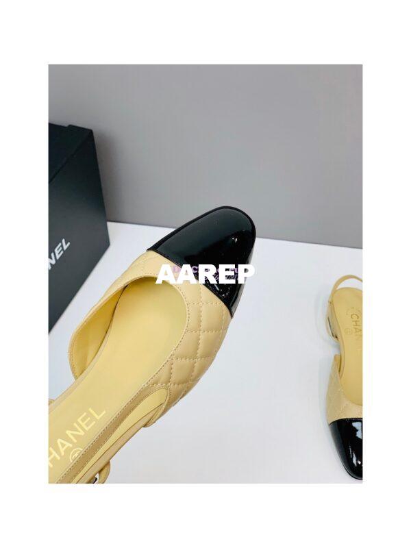 Replica Chanel Slingbacks 20mm Quilted Lambskin & Patent Cap Toe G39221 12