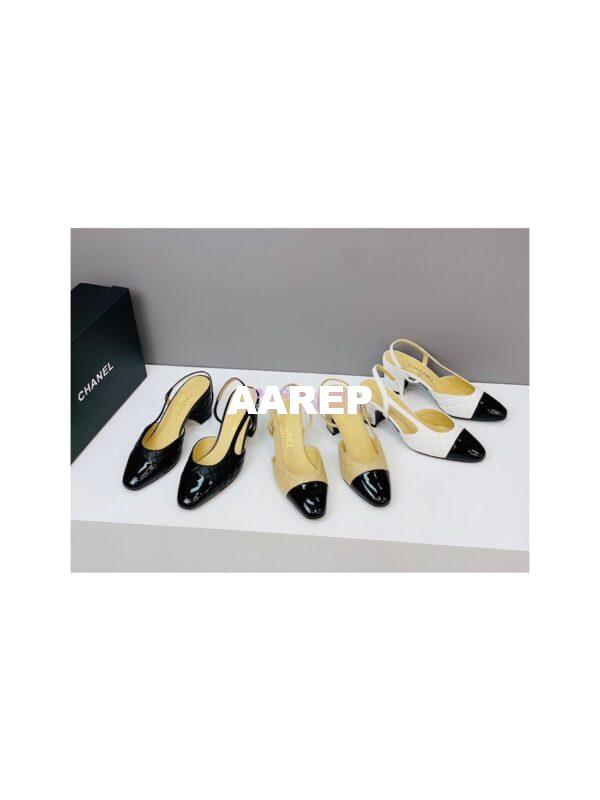 Replica Chanel Slingbacks 65mm Quilted Lambskin & Patent Cap Toe G39220 4