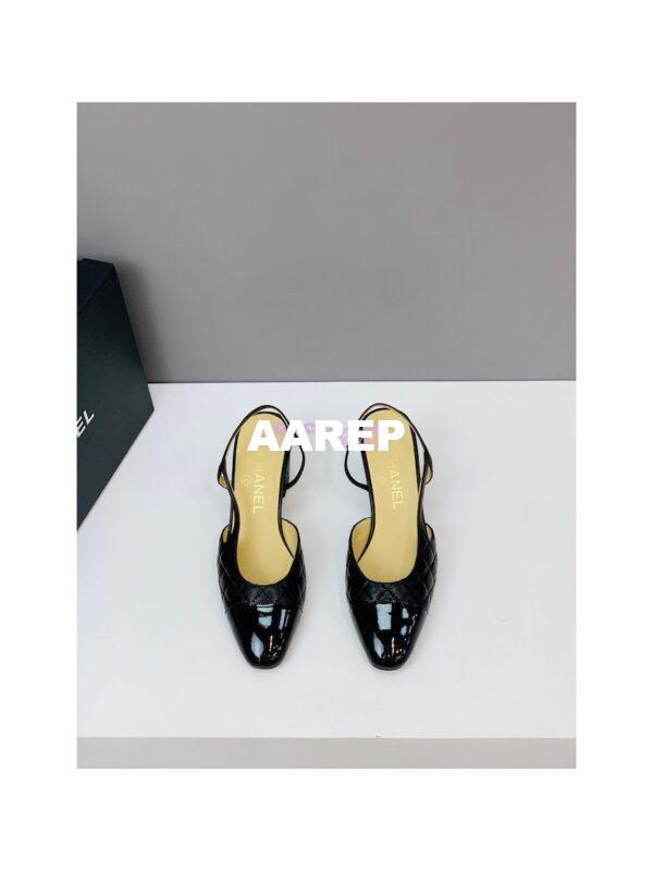 Replica Chanel Slingbacks 65mm Quilted Lambskin & Patent Cap Toe G39220 5