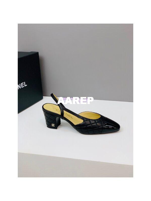 Replica Chanel Slingbacks 65mm Quilted Lambskin & Patent Cap Toe G39220 8