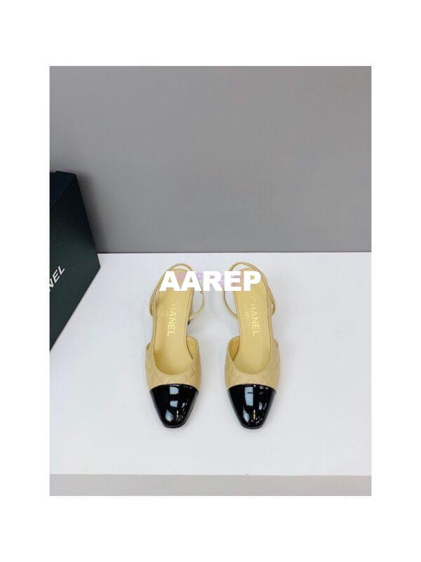Replica Chanel Slingbacks 65mm Quilted Lambskin & Patent Cap Toe G39220 11