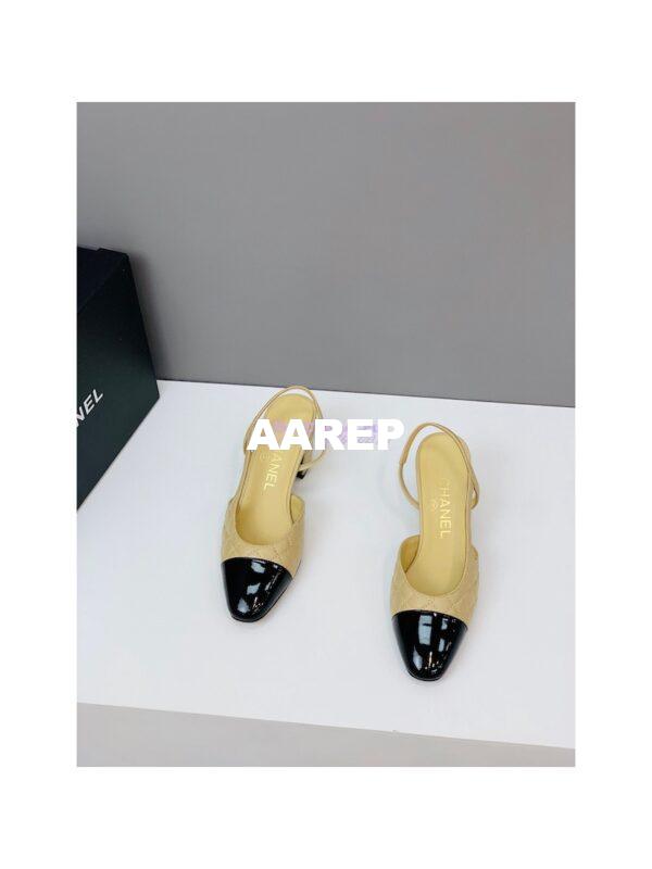 Replica Chanel Slingbacks 65mm Quilted Lambskin & Patent Cap Toe G39220 12