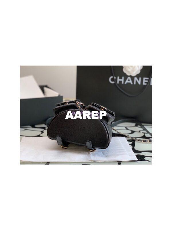 Replica Chanel Grained Shiny Calfskin Small Backpack AS3787 Black 11