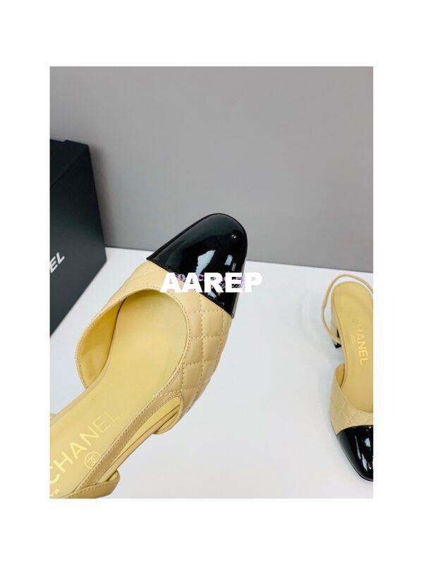 Replica Chanel Slingbacks 65mm Quilted Lambskin & Patent Cap Toe G39220 16