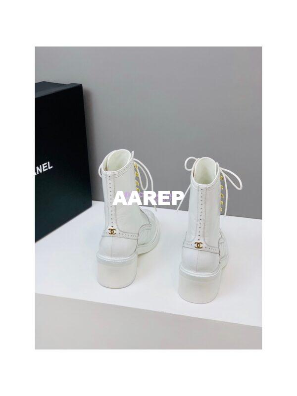 Replica Chanel Shiny Calfskin Lace Up G39211 White 11