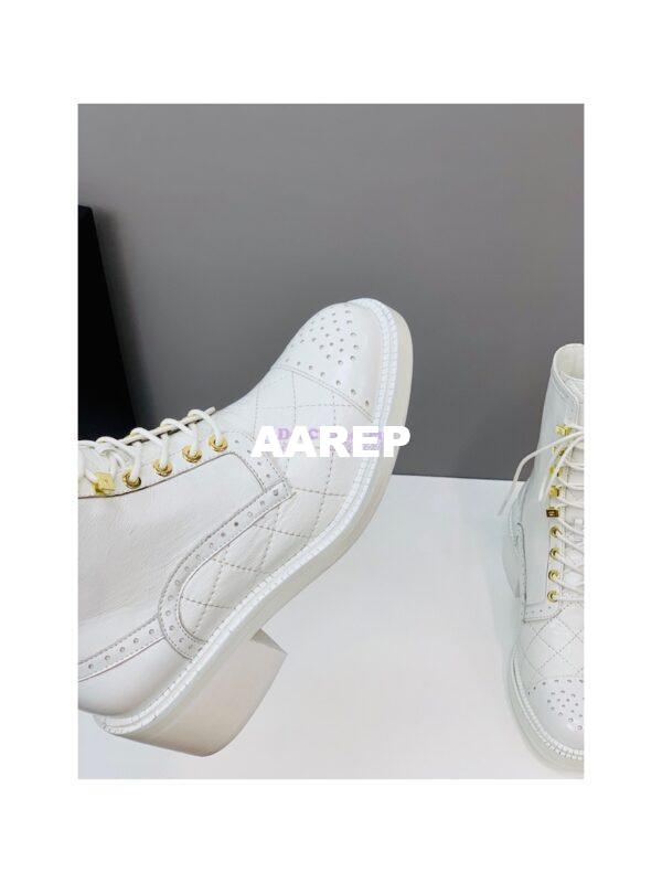 Replica Chanel Shiny Calfskin Lace Up G39211 White 12