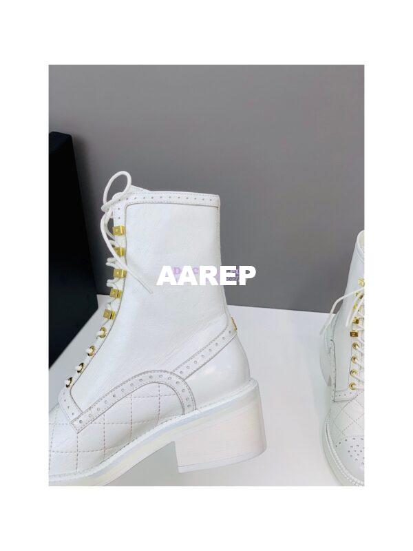 Replica Chanel Shiny Calfskin Lace Up G39211 White 13