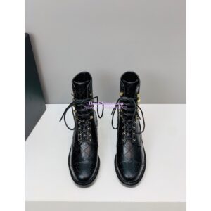 Replica Chanel Shiny Calfskin Lace Up G39211 Black