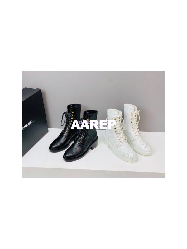 Replica Chanel Shiny Calfskin Lace Up G39211 Black 4