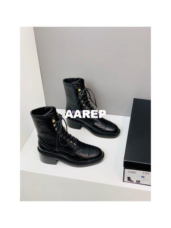 Replica Chanel Shiny Calfskin Lace Up G39211 Black 5