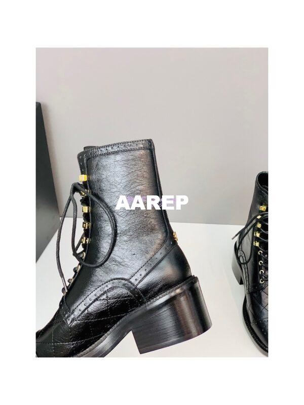 Replica Chanel Shiny Calfskin Lace Up G39211 Black 11