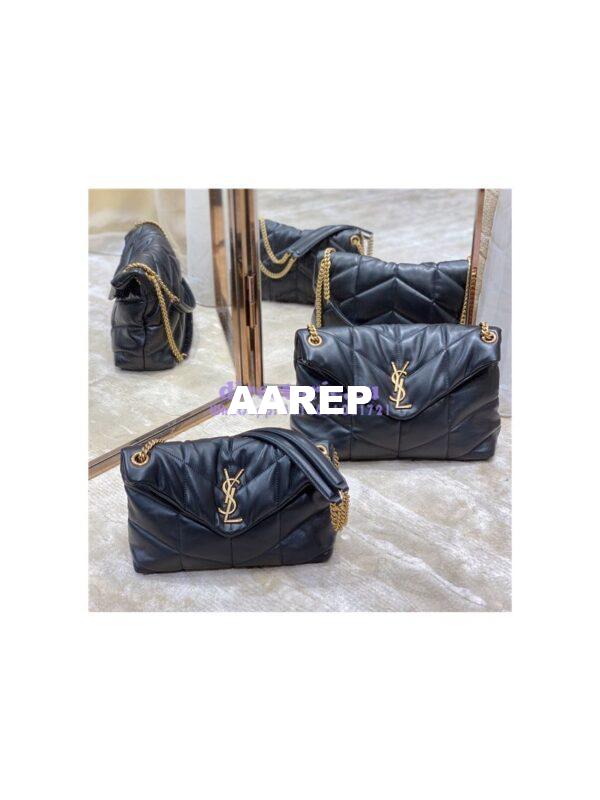 Replica Yves Saint Laurent YSL Loulou Puffer Small Bag In Quilted Lambskin 577476 Black Gold Hardware