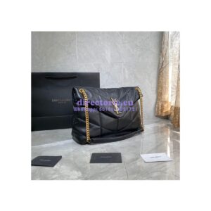 Replica Yves Saint Laurent YSL Loulou Puffer Medium Bag In Quilted Lambskin 5774751 Black Gold Hardware 2