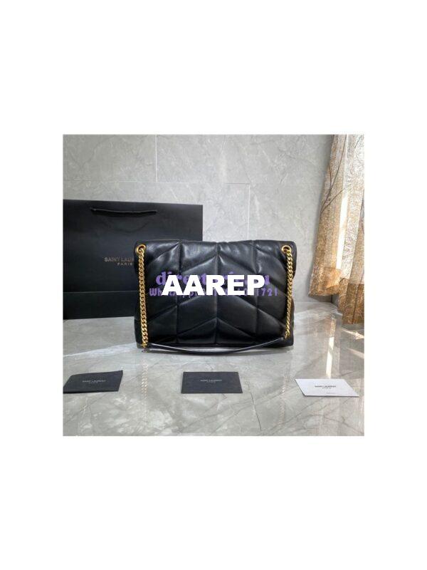 Replica Yves Saint Laurent YSL Loulou Puffer Medium Bag In Quilted Lambskin 5774751 Black Gold Hardware 8