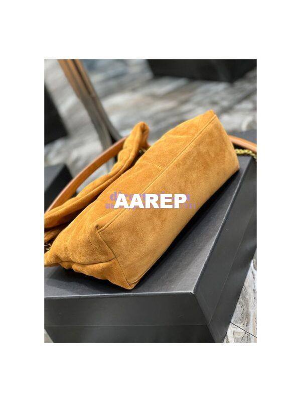 Replica YSL Saint Laurent Loulou Puffer Small Bag In Quilted Suede And Lambskin 577476 Tan 13