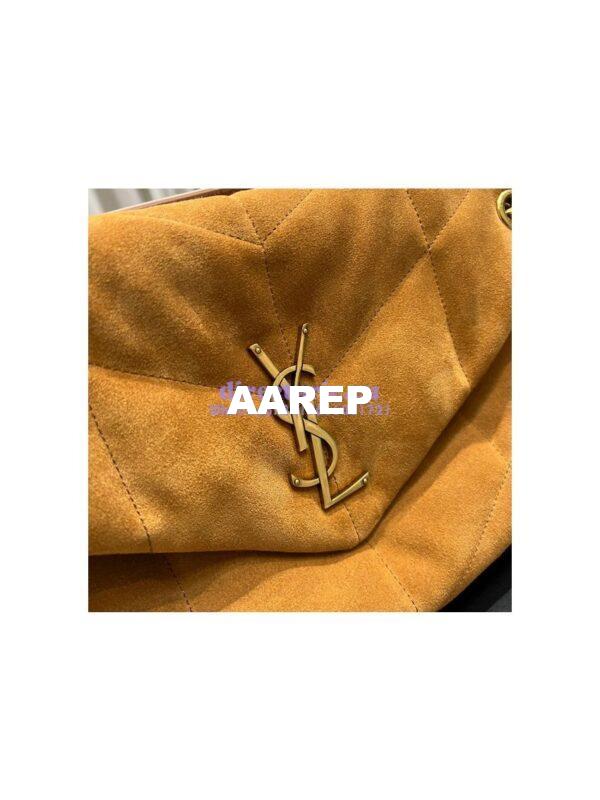 Replica YSL Saint Laurent Loulou Puffer Medium Bag In Quilted Suede And Lambskin 5774751 Tan 7