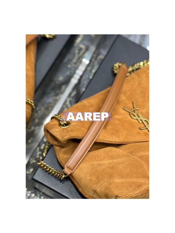 Replica YSL Saint Laurent Loulou Puffer Medium Bag In Quilted Suede And Lambskin 5774751 Tan 8