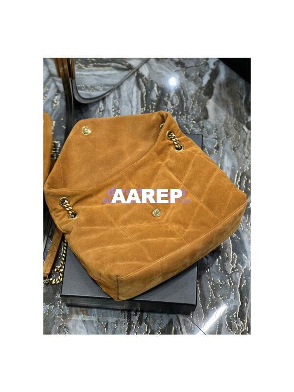 Replica YSL Saint Laurent Loulou Puffer Medium Bag In Quilted Suede And Lambskin 5774751 Tan 9