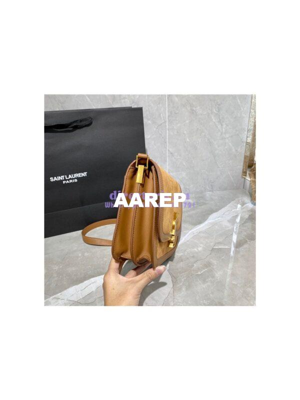 Replica YSL Saint Laurent Solferino Medium Soft Satchel In Suede And Smooth Leather 635025 Cinnamon 6