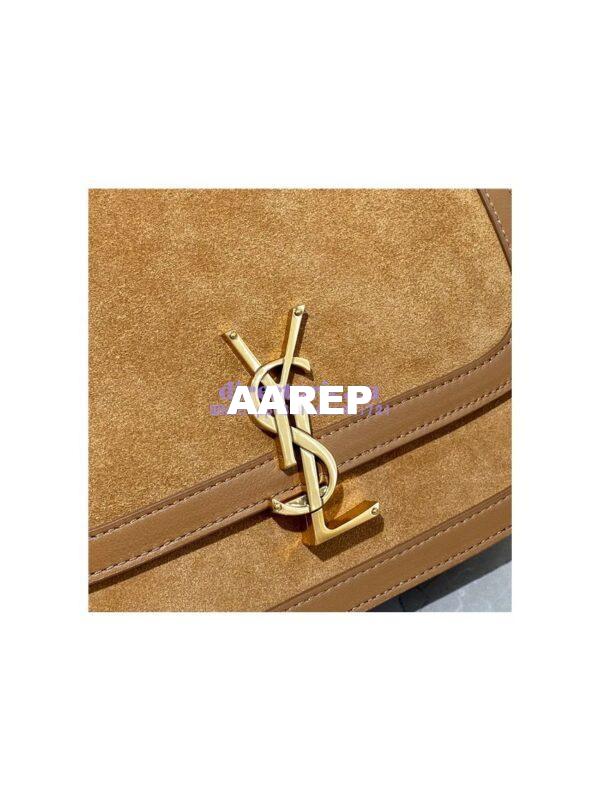 Replica YSL Saint Laurent Solferino Medium Soft Satchel In Suede And Smooth Leather 635025 Cinnamon 7