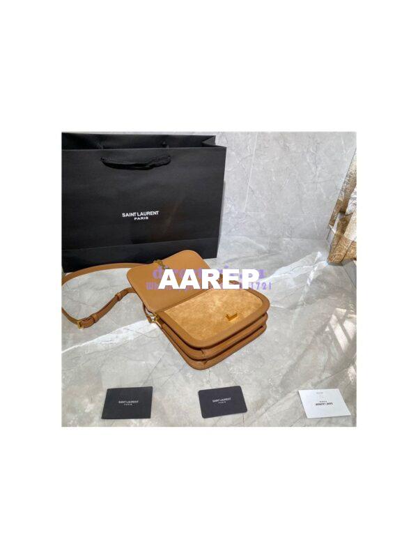 Replica YSL Saint Laurent Solferino Medium Soft Satchel In Suede And Smooth Leather 635025 Cinnamon 10