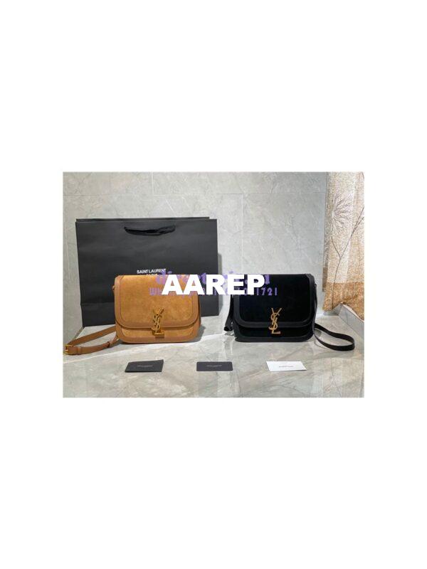 Replica YSL Saint Laurent Solferino Medium Soft Satchel In Suede And Smooth Leather 635025 Cinnamon 20