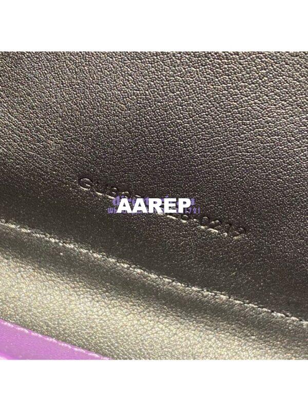 Replica YSL Saint Laurent Monogram Chain Wallet Grain De Poudre Textured Matelasse Leather Purple 13