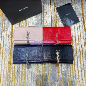 Replica YSL Classic Medium Kate Monogram Saint Laurent Tassel Satchel In Blue Crocodile Embossed Shiny Leather 354119