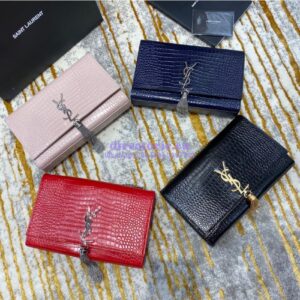 Replica YSL Classic Medium Kate Monogram Saint Laurent Tassel Satchel In Blue Crocodile Embossed Shiny Leather 354119 2
