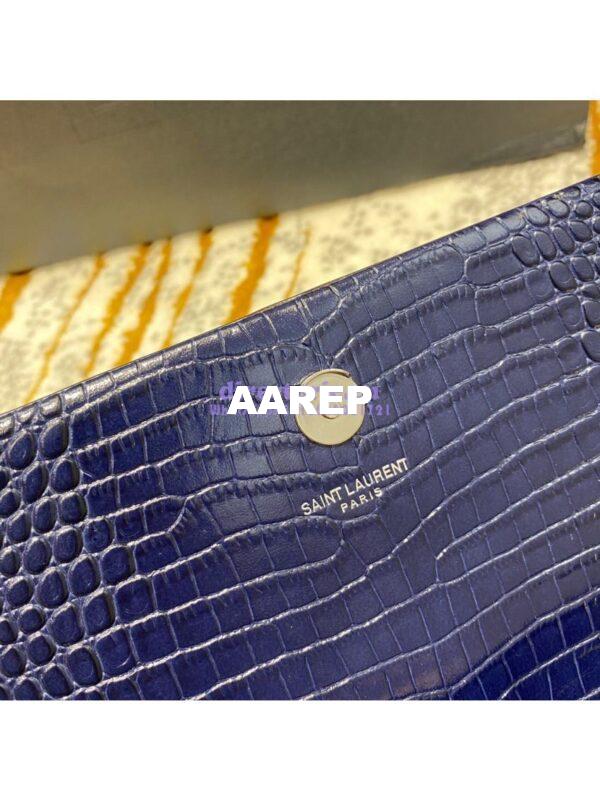 Replica YSL Classic Medium Kate Monogram Saint Laurent Tassel Satchel In Blue Crocodile Embossed Shiny Leather 354119 13