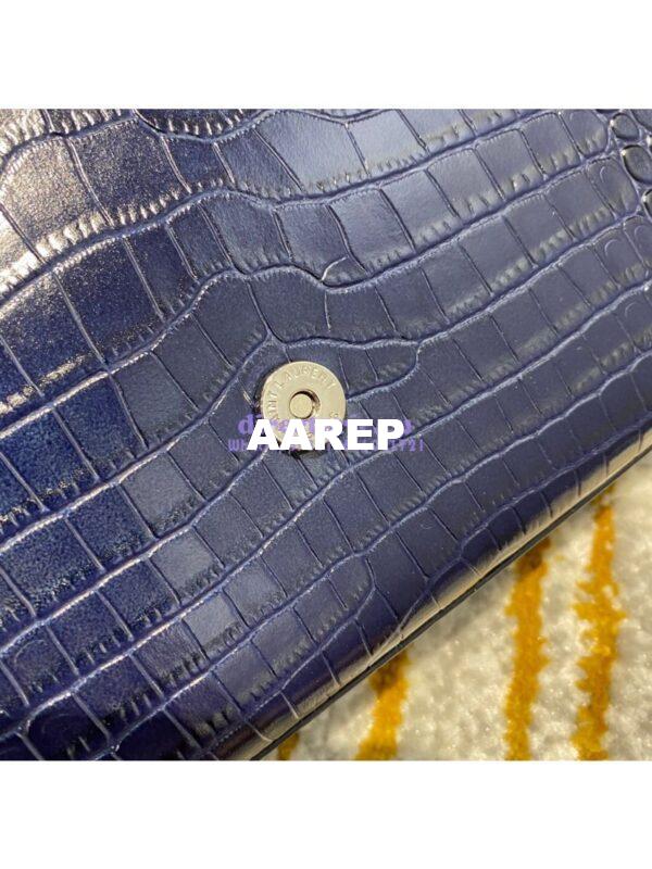 Replica YSL Classic Medium Kate Monogram Saint Laurent Tassel Satchel In Blue Crocodile Embossed Shiny Leather 354119 14