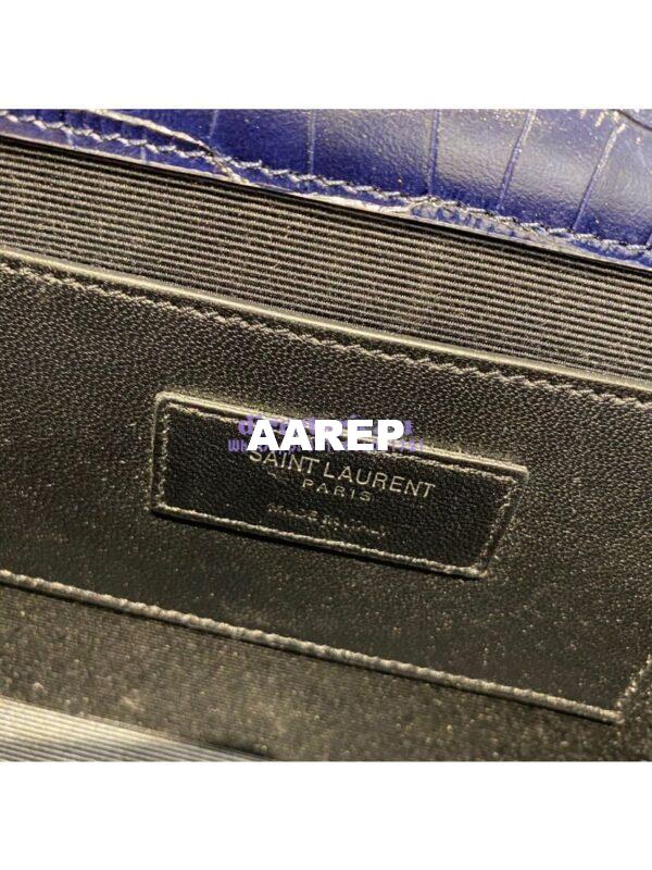 Replica YSL Classic Medium Kate Monogram Saint Laurent Tassel Satchel In Blue Crocodile Embossed Shiny Leather 354119 15