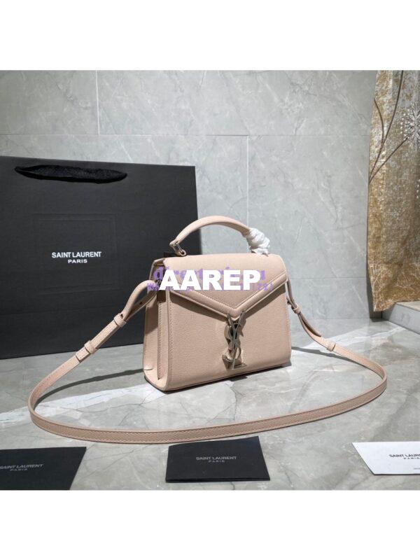 Replica YSL Saint Laurent Cassandra Mini Top Handle Bag In Grain De Poudre Embossed Leather 602716 Marble Pink 3