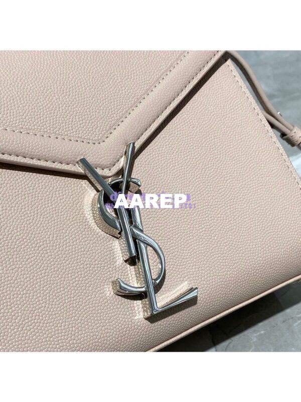 Replica YSL Saint Laurent Cassandra Mini Top Handle Bag In Grain De Poudre Embossed Leather 602716 Marble Pink 4