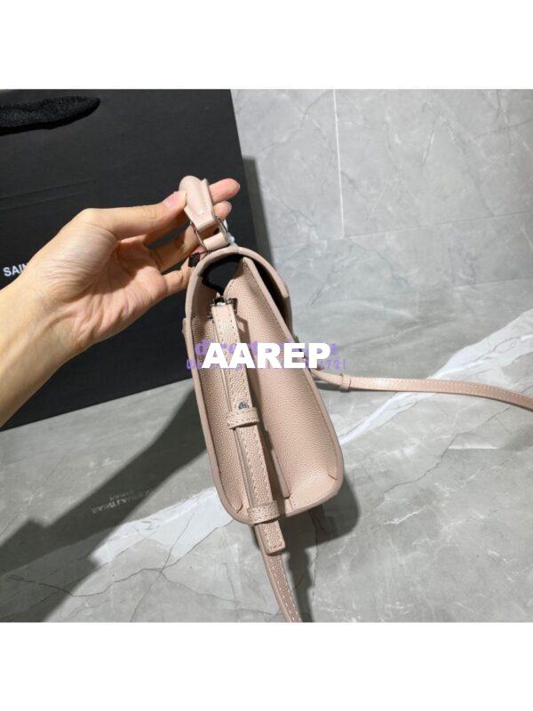 Replica YSL Saint Laurent Cassandra Mini Top Handle Bag In Grain De Poudre Embossed Leather 602716 Marble Pink 5