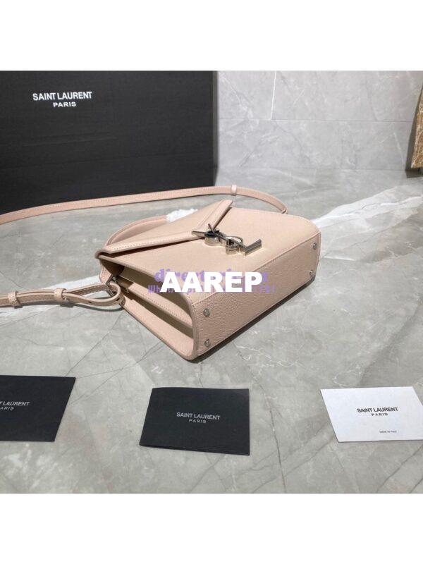 Replica YSL Saint Laurent Cassandra Mini Top Handle Bag In Grain De Poudre Embossed Leather 602716 Marble Pink 6