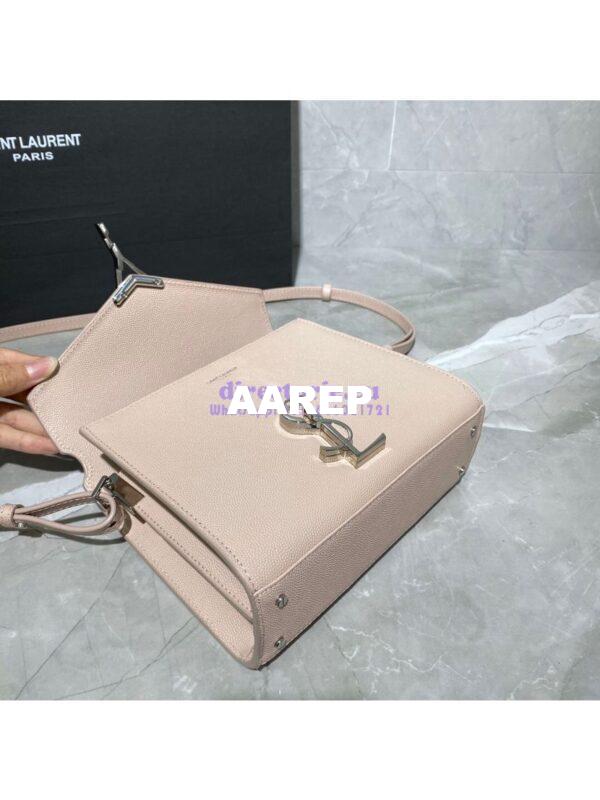 Replica YSL Saint Laurent Cassandra Mini Top Handle Bag In Grain De Poudre Embossed Leather 602716 Marble Pink 7