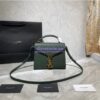 Replica YSL Saint Laurent Cassandra Mini Top Handle Bag In Grain De Poudre Embossed Leather 602716 DarkRed